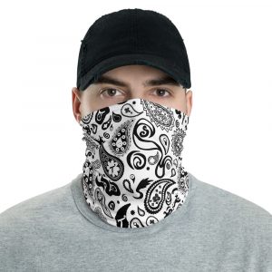 White Paisley Neck gaiter