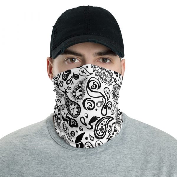 White Paisley Neck gaiter