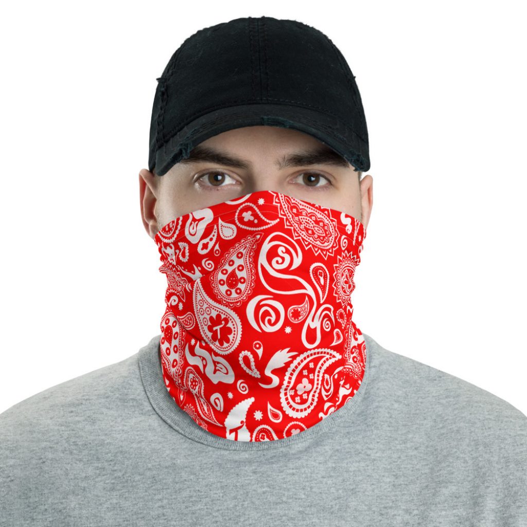 Red Paisley Neck gaiter