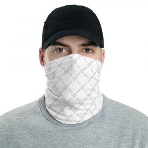 White Logo Pattern Neck gaiter