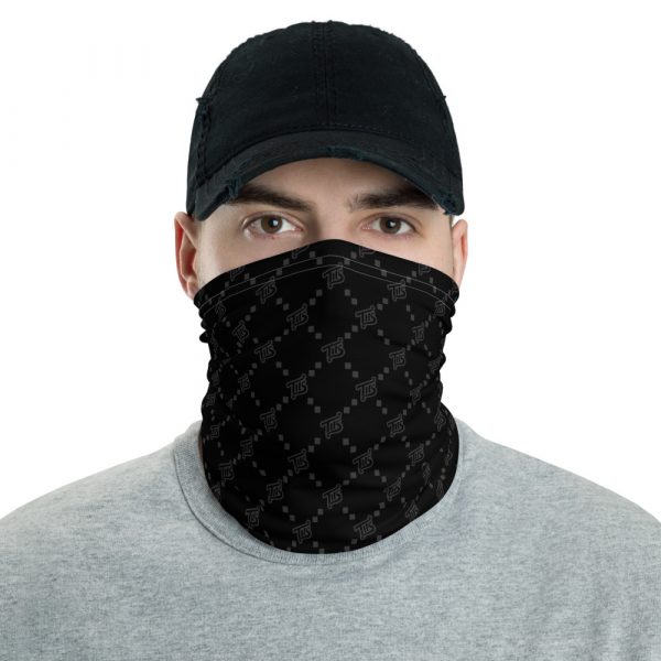Black Logo Print Neck gaiter