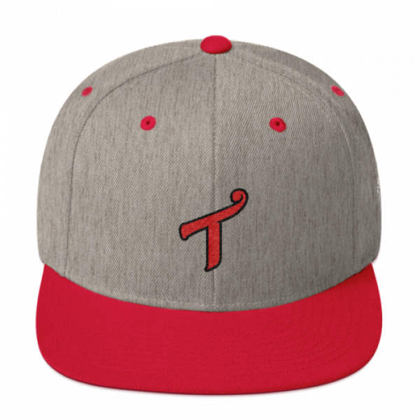 T Logo Red / Grey Snapback Hat
