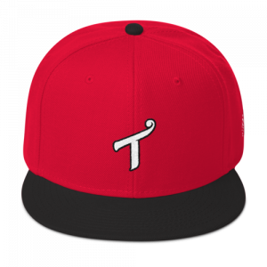 T Logo Black / Red Snapback Hat
