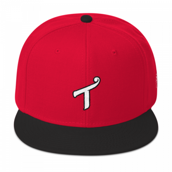 T Logo Black / Red Snapback Hat