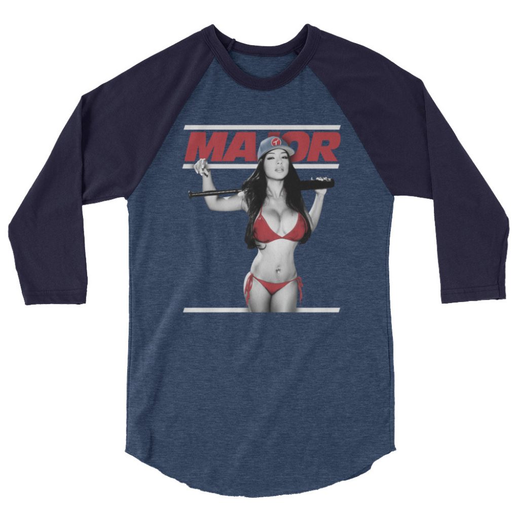 Major Boston 3/4 sleeve raglan shirt