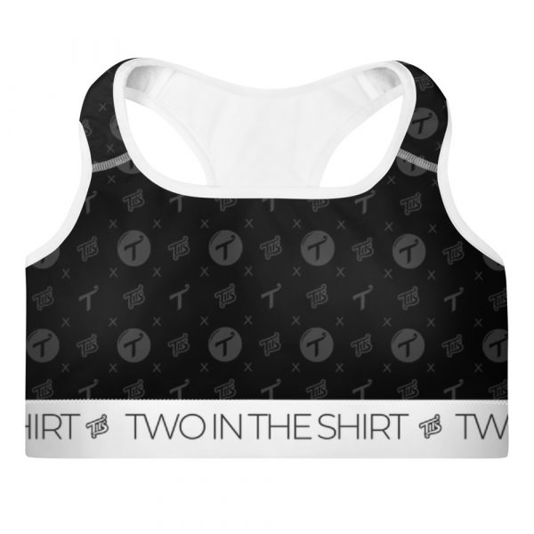 Black Pattern Padded Sports Bra