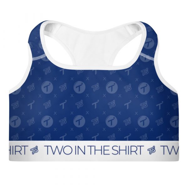 Blue Pattern Padded Sports Bra