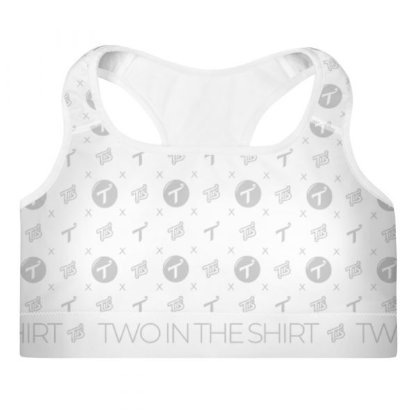White Pattern Padded Sports Bra