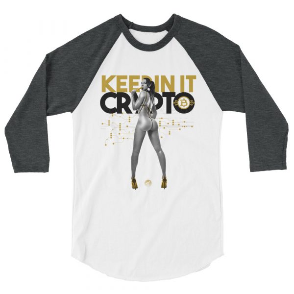 Keepin It Crypto 3/4 sleeve raglan shirt