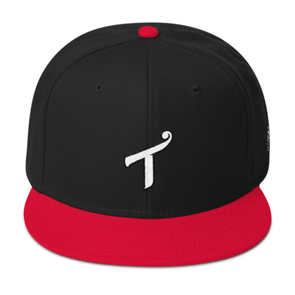 T Logo Red / Black Snapback Hat
